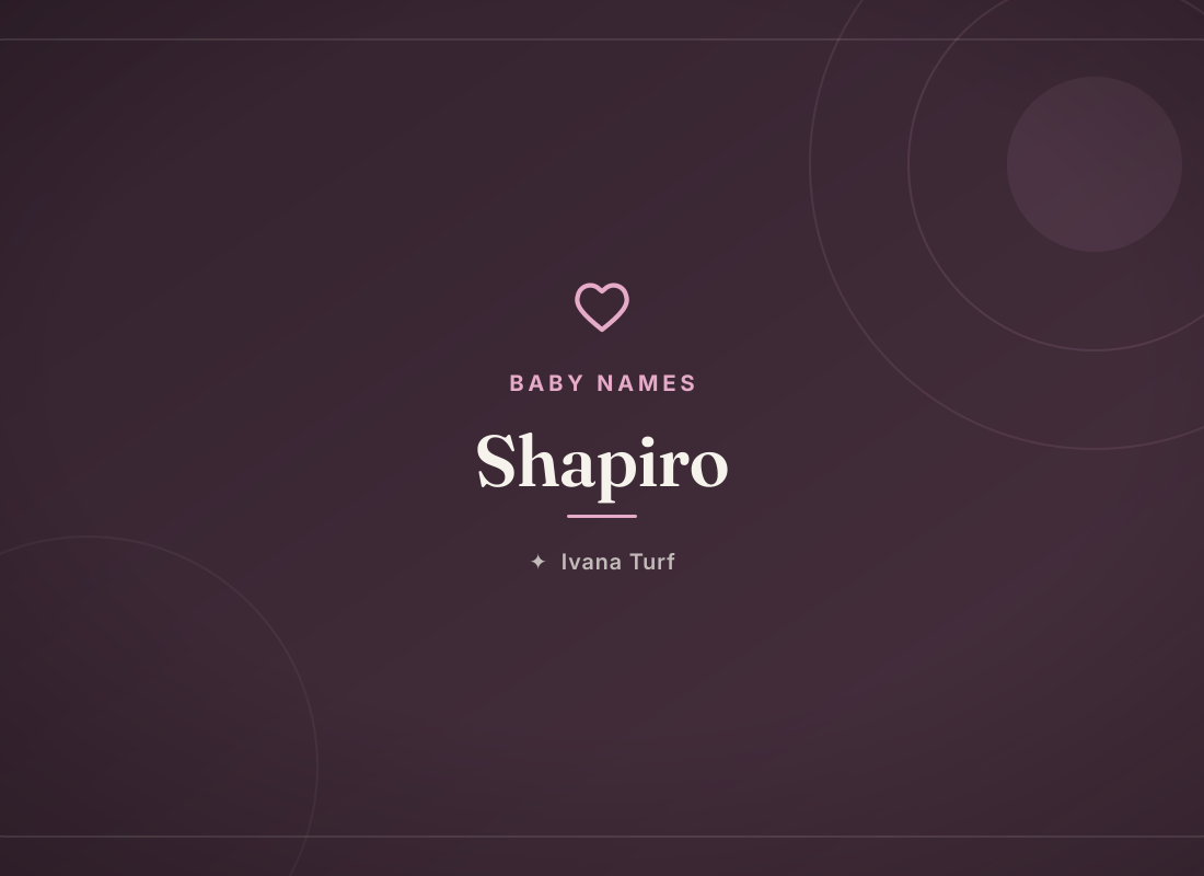 Shapiro Surname: Meaning, Origin & History — Ivana Turf